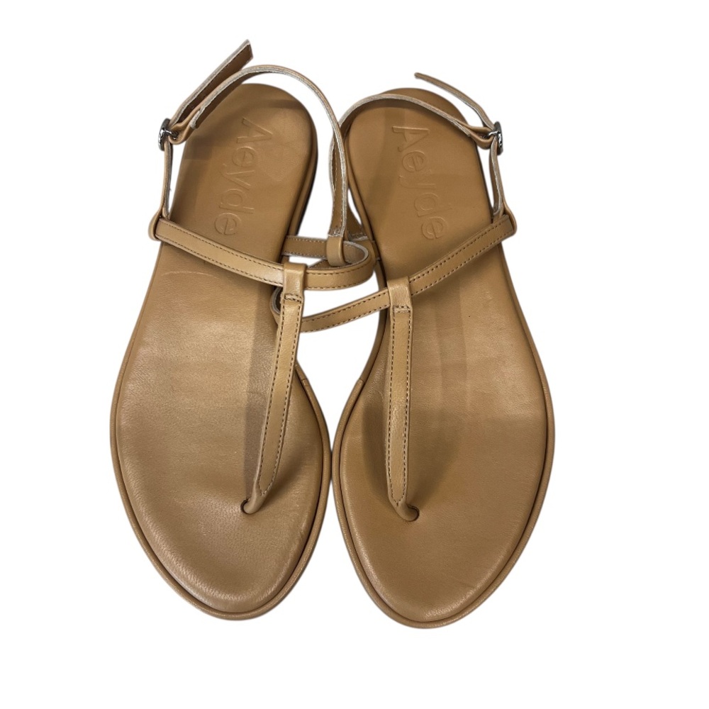 Aeyde Nala Hazelnut Tan Leather Toe-Post Sandals Size 36‎